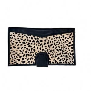 NEW JANE MARIE women's monroe cheetah wallet in black